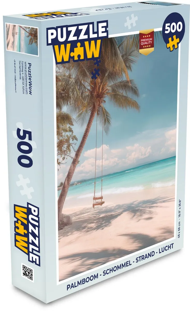 PuzzleWow Palmboom Schommel Strand Legpuzzel 500 Stuks