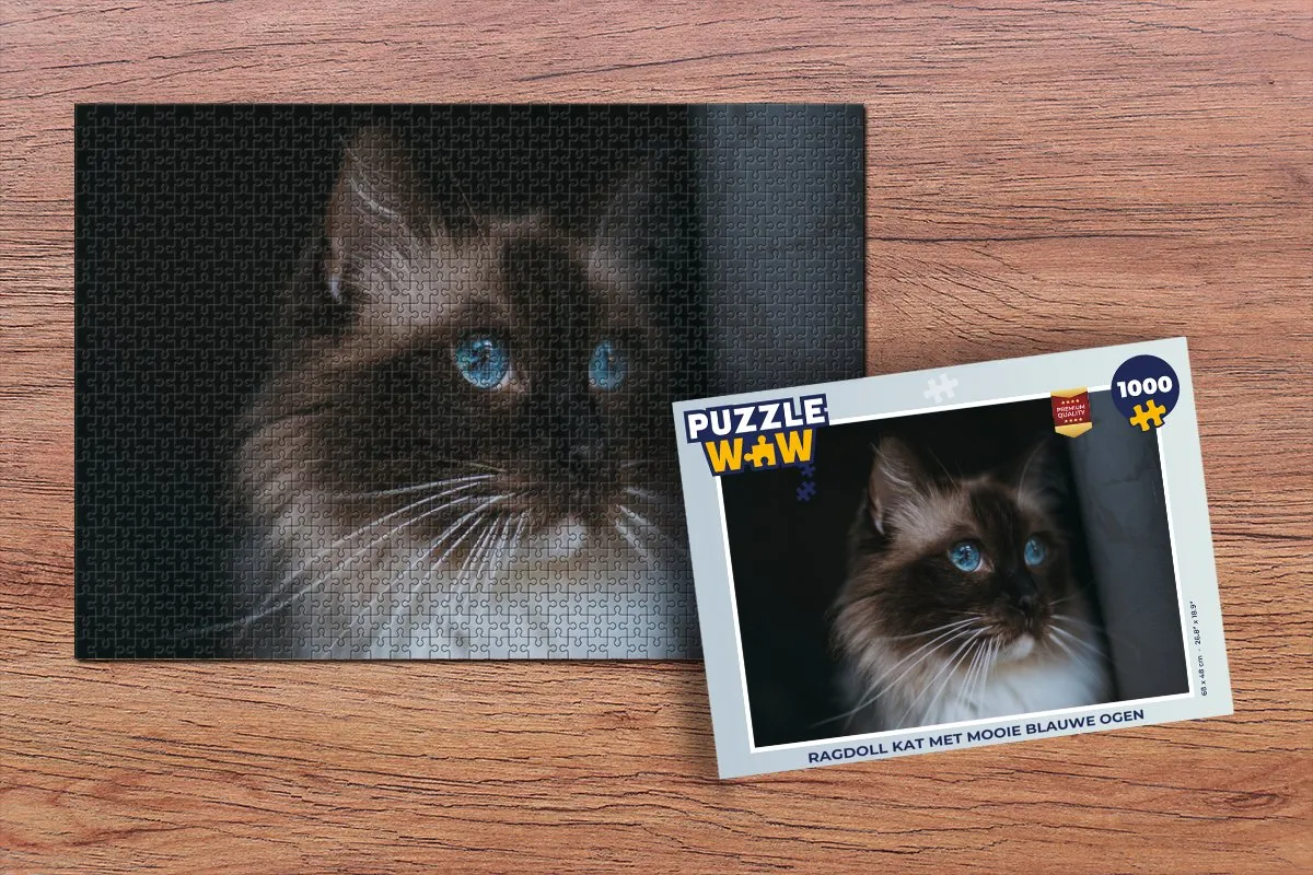 PuzzleWow Ragdoll Kat Legpuzzel 1000 Stuks - Multicolor