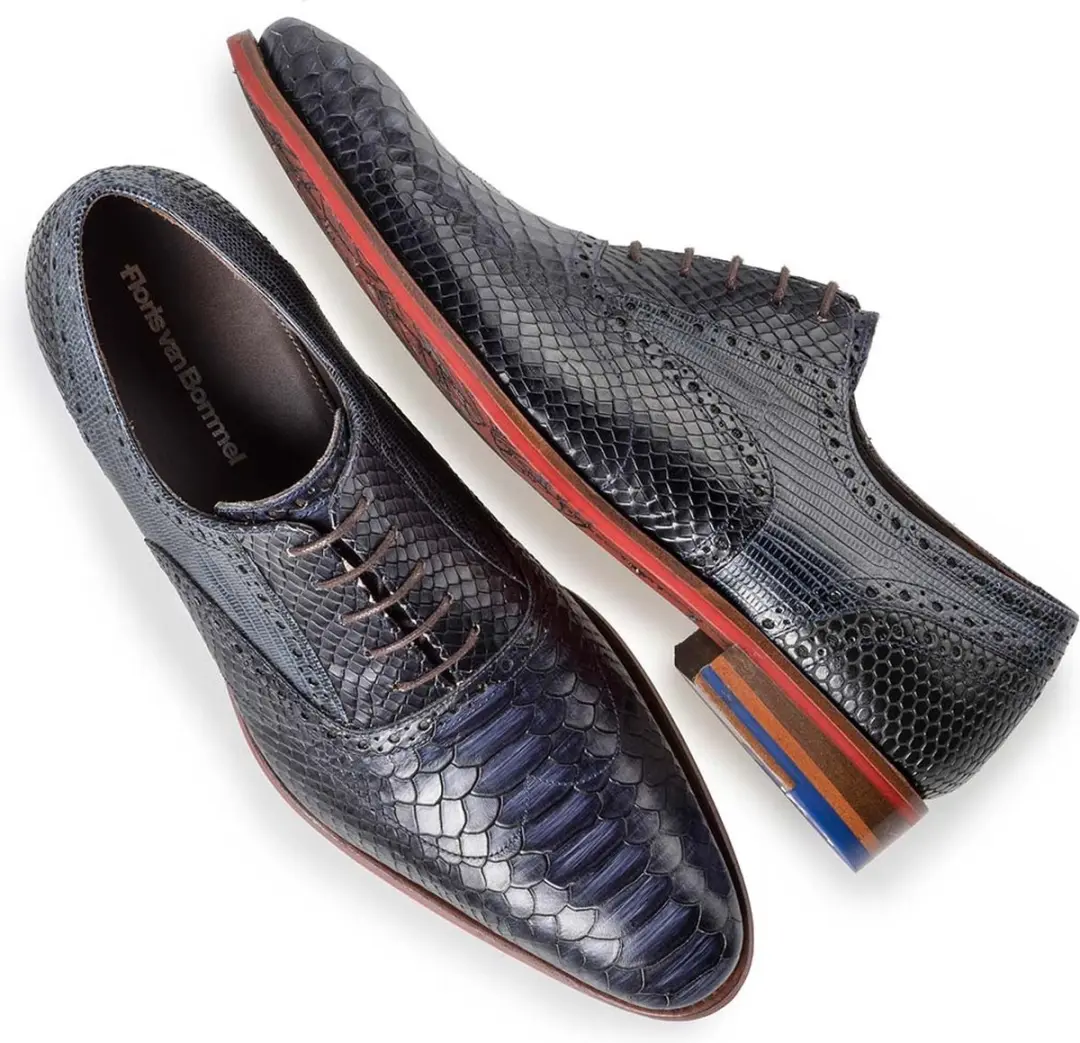 Floris van Bommel Heren Nette Schoenen 19104 - Blauw