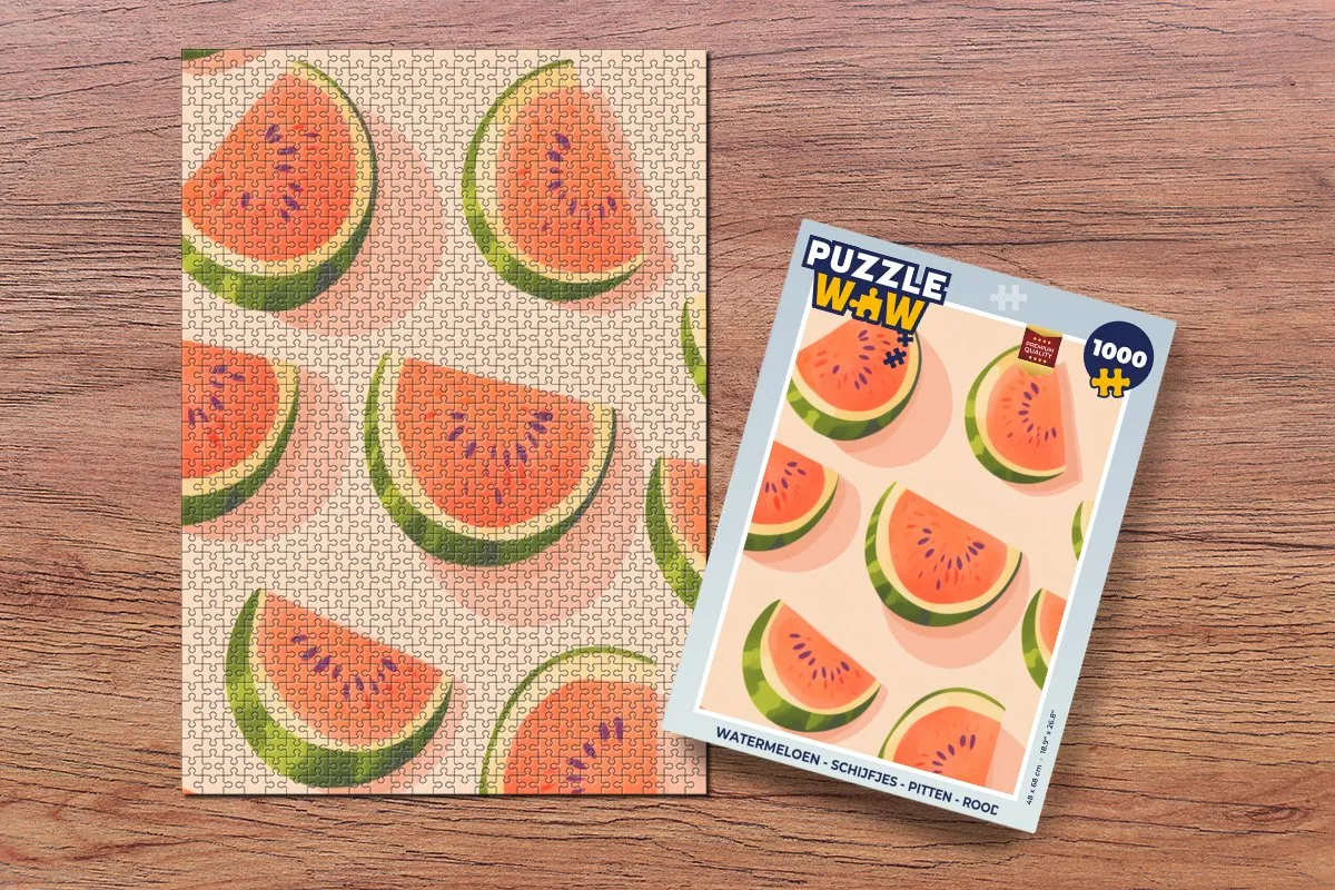 PuzzleWow Watermeloen Legpuzzel 1000 Stukken - Rood