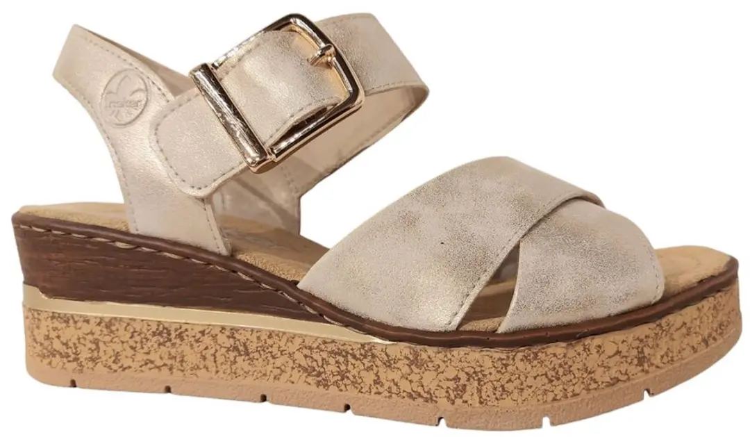 Rieker Sandalen beige Textiel - Dames - Maat 38 - afbeelding 5 van 6