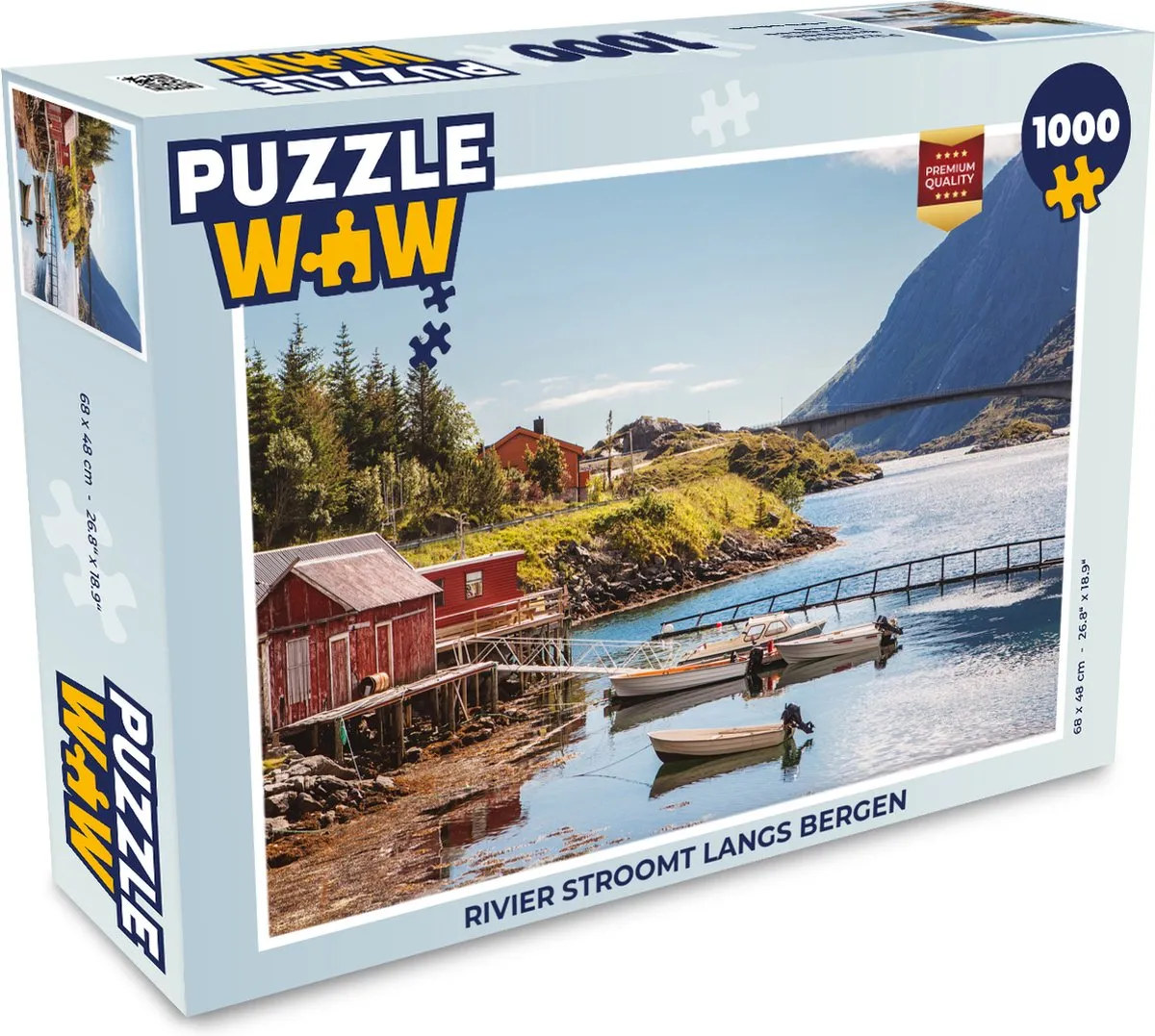 PuzzleWow Rivier stroomt langs bergen Legpuzzel 1000 Stuks