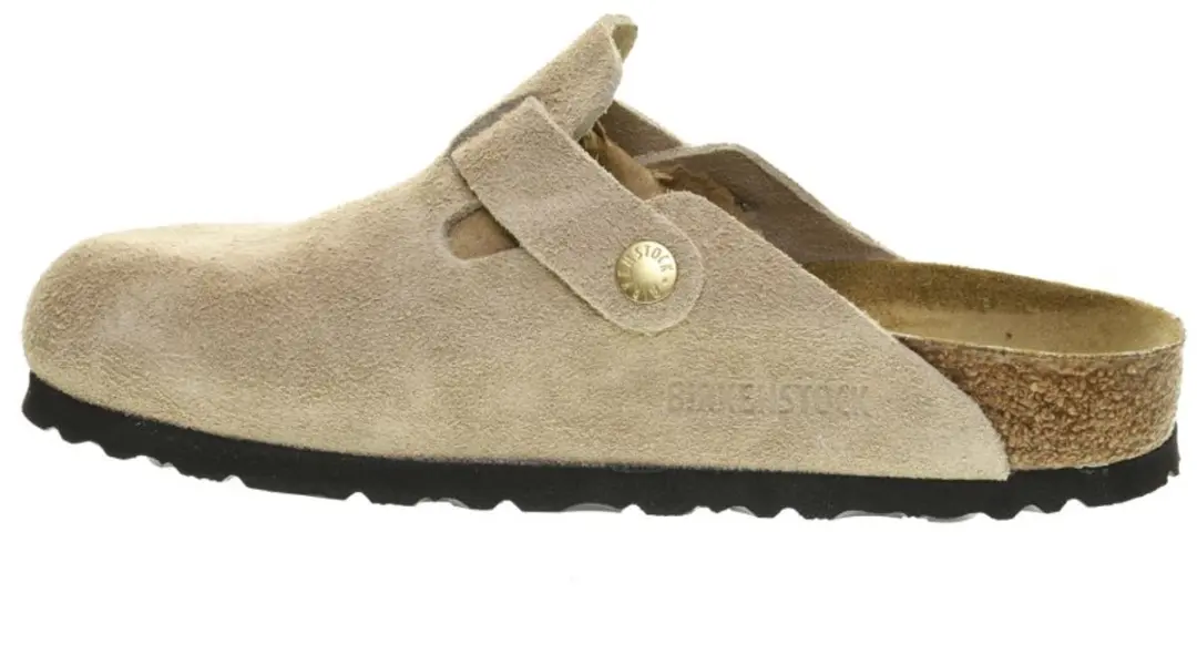 Birkenstock Boston BS Suede Slides - 37 - Beige