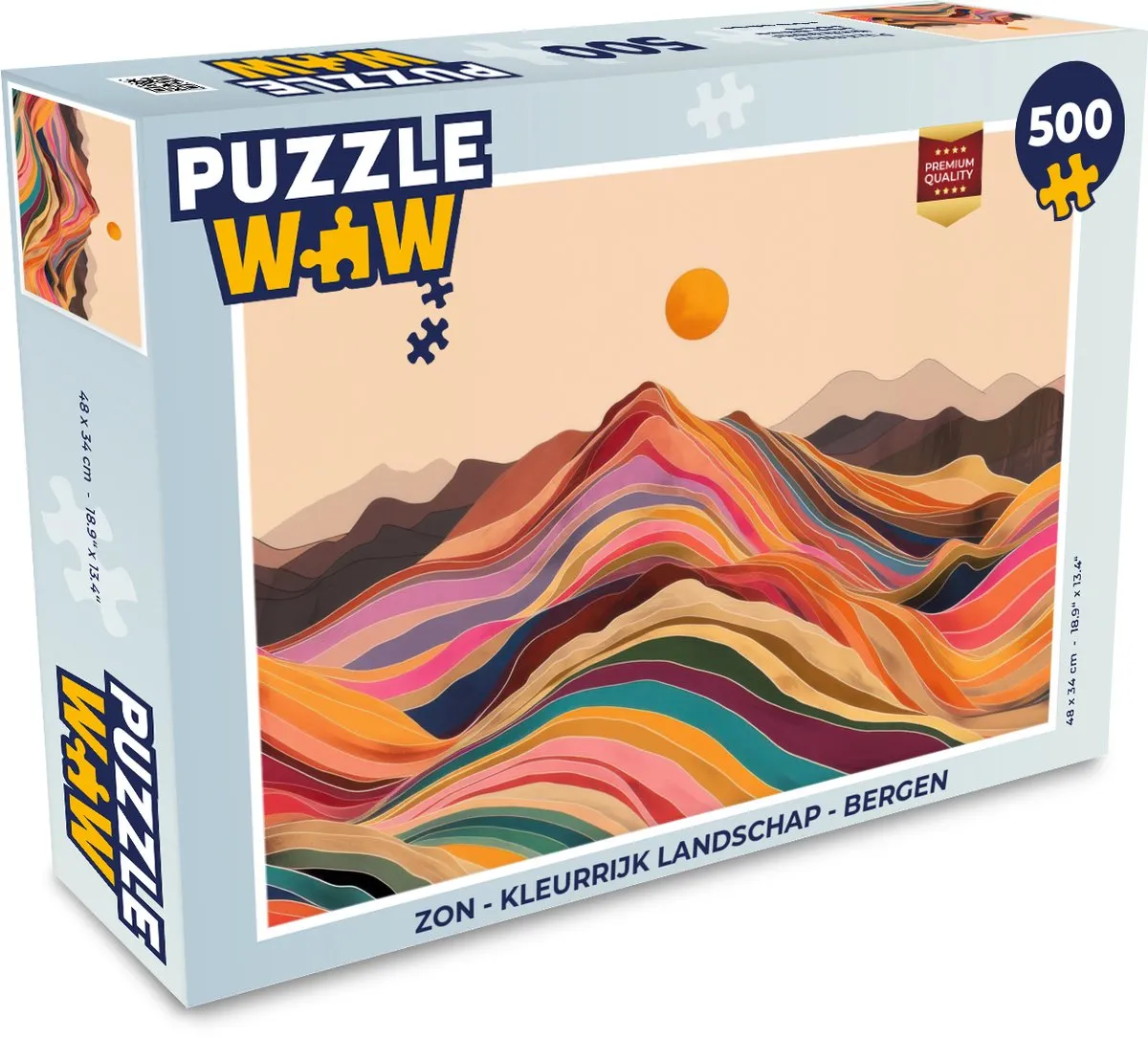 PuzzleWow Legpuzzel Zon - Bergen 500 Stuks
