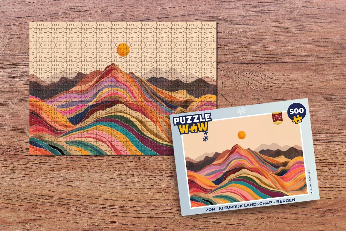 PuzzleWow Legpuzzel Zon - Bergen 500 Stuks