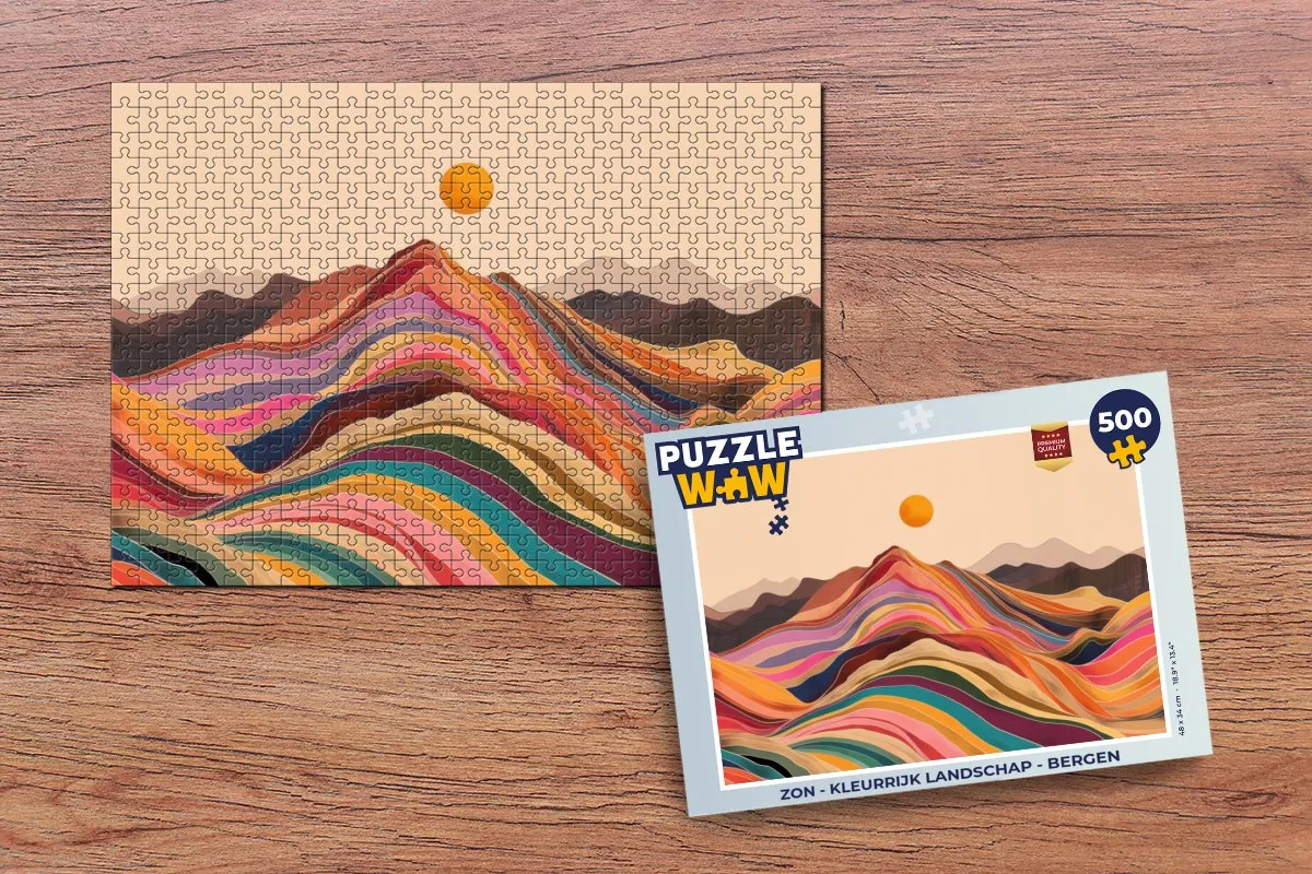 PuzzleWow Legpuzzel Zon - Bergen 500 Stuks
