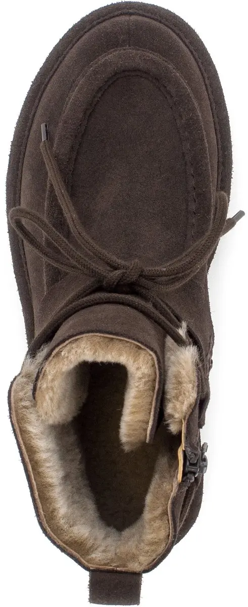 Gabor Dames Enkellaarsjes Suede Rits 7821 5 - Donkerbruin - Maat 40