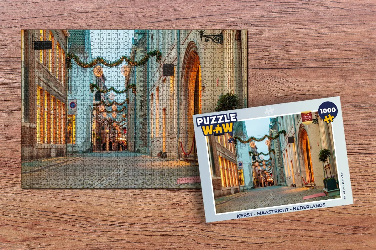 PuzzleWow Kerst Maastricht Legpuzzel 1000 Stuks - Multicolor