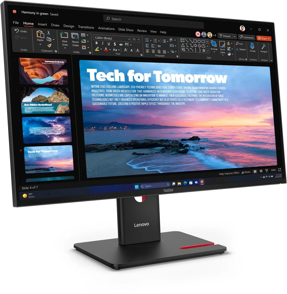 Lenovo ThinkVision T27QD-40 Monitor 27" WQHD - Zwart