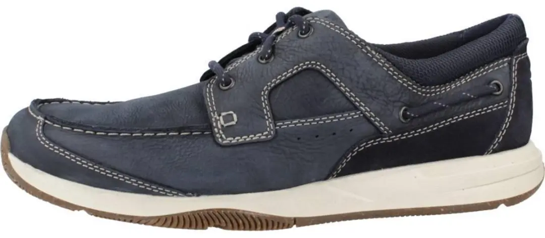 Clarks Sailview Lace Leren Bootschoenen - Marineblauw