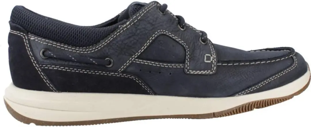 Clarks Sailview Lace Leren Bootschoenen - Marineblauw