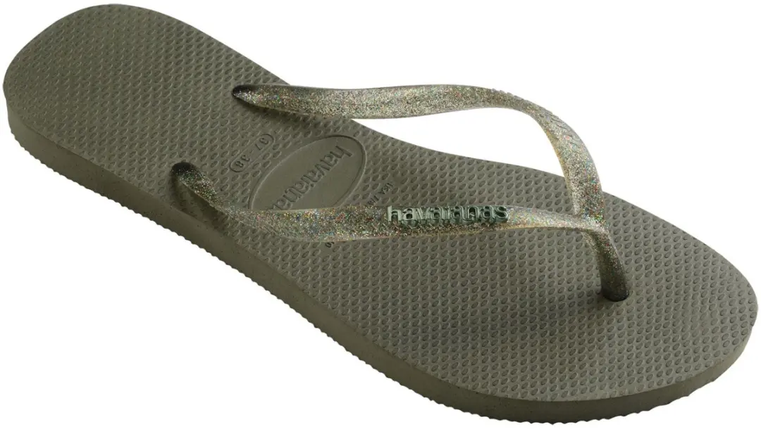Havaianas Slim Logo Metallic Teenslipper - Groen - Maat 35/36 - afbeelding 3 van 6