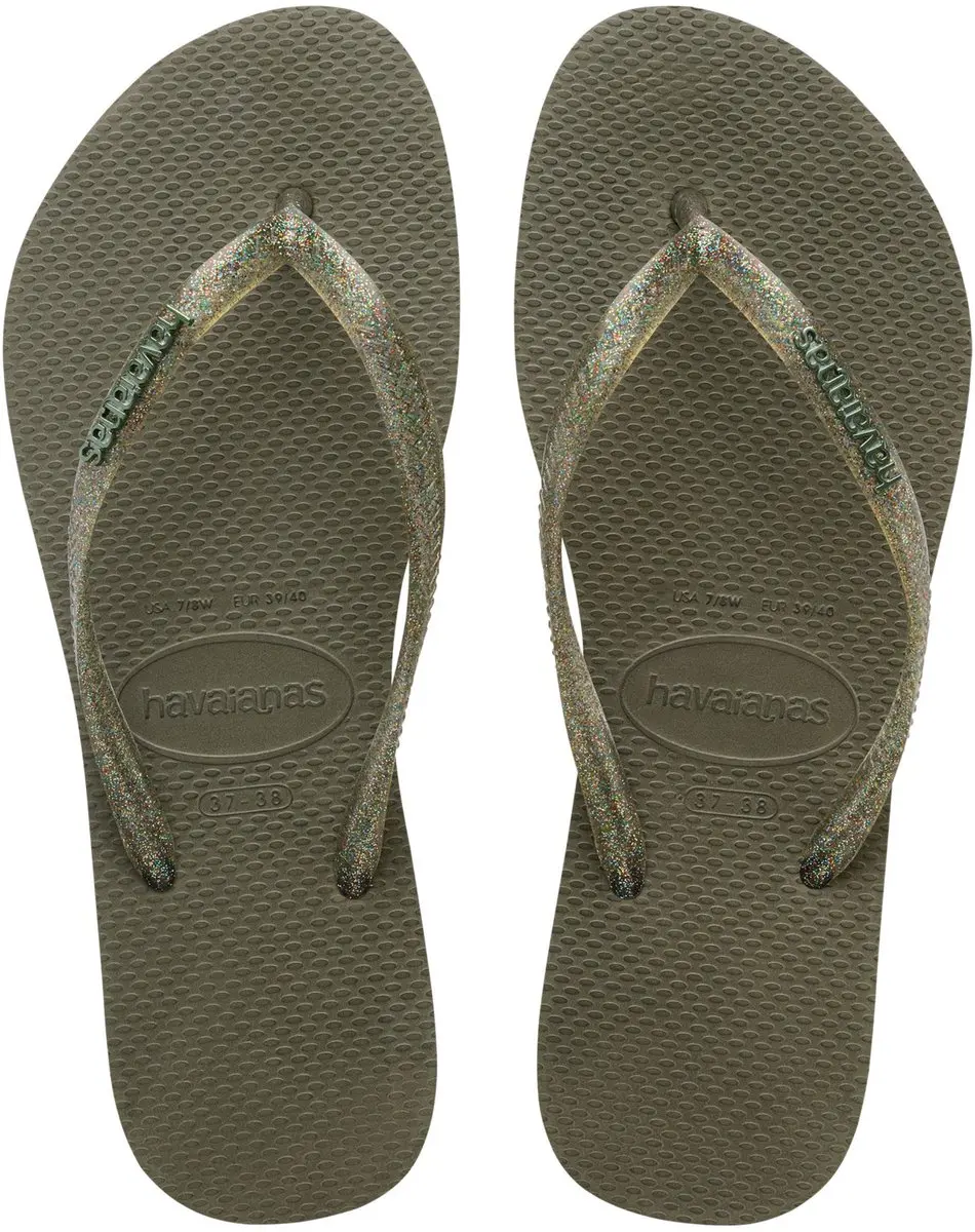 Havaianas Slim Logo Metallic Teenslipper - Groen - Maat 35/36 - afbeelding 2 van 6