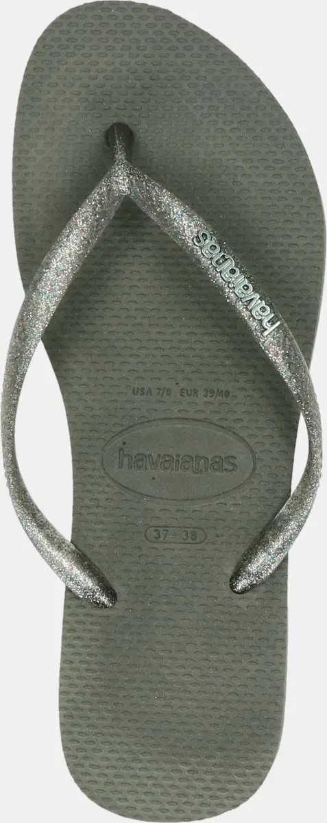 Havaianas Slim Logo Metallic Teenslipper - Groen - Maat 35/36 - afbeelding 4 van 6