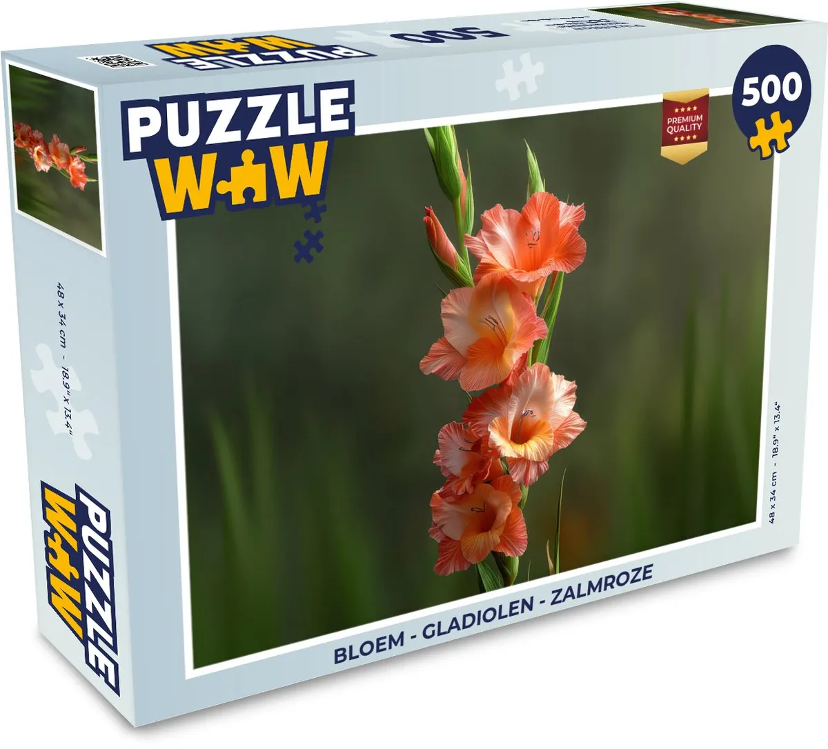 PuzzleWow Gladiolen Legpuzzel 500 Stuks - Zalmroze
