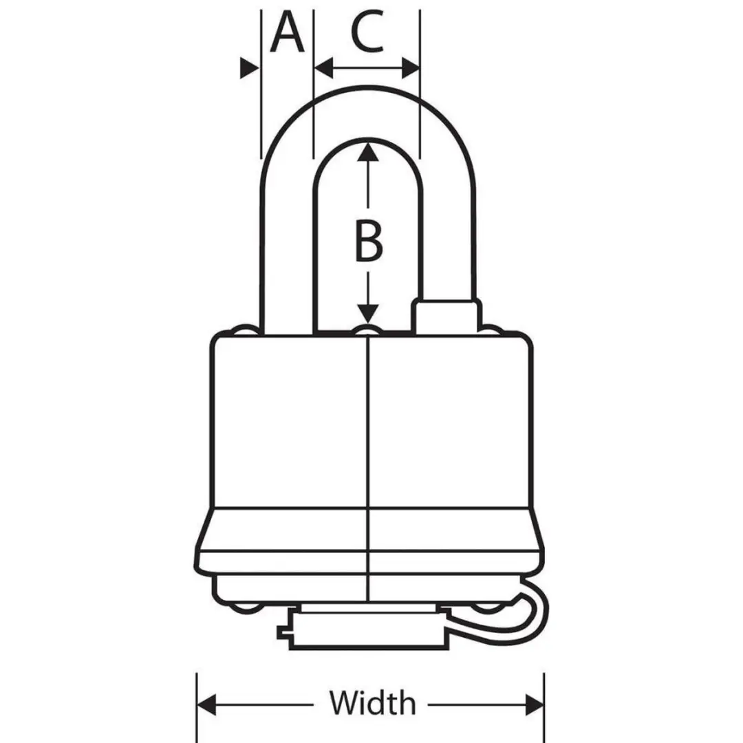 MasterLock Hangslot 7804EURD - Gelamineerd Staal 40mm - Zwart - afbeelding 3 van 3