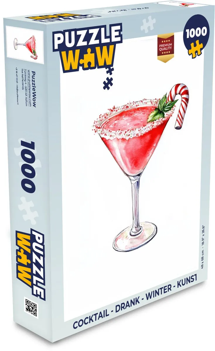 PuzzleWow Cocktail Legpuzzel 1000 Stuks - Kerst - MPN 8721169386607