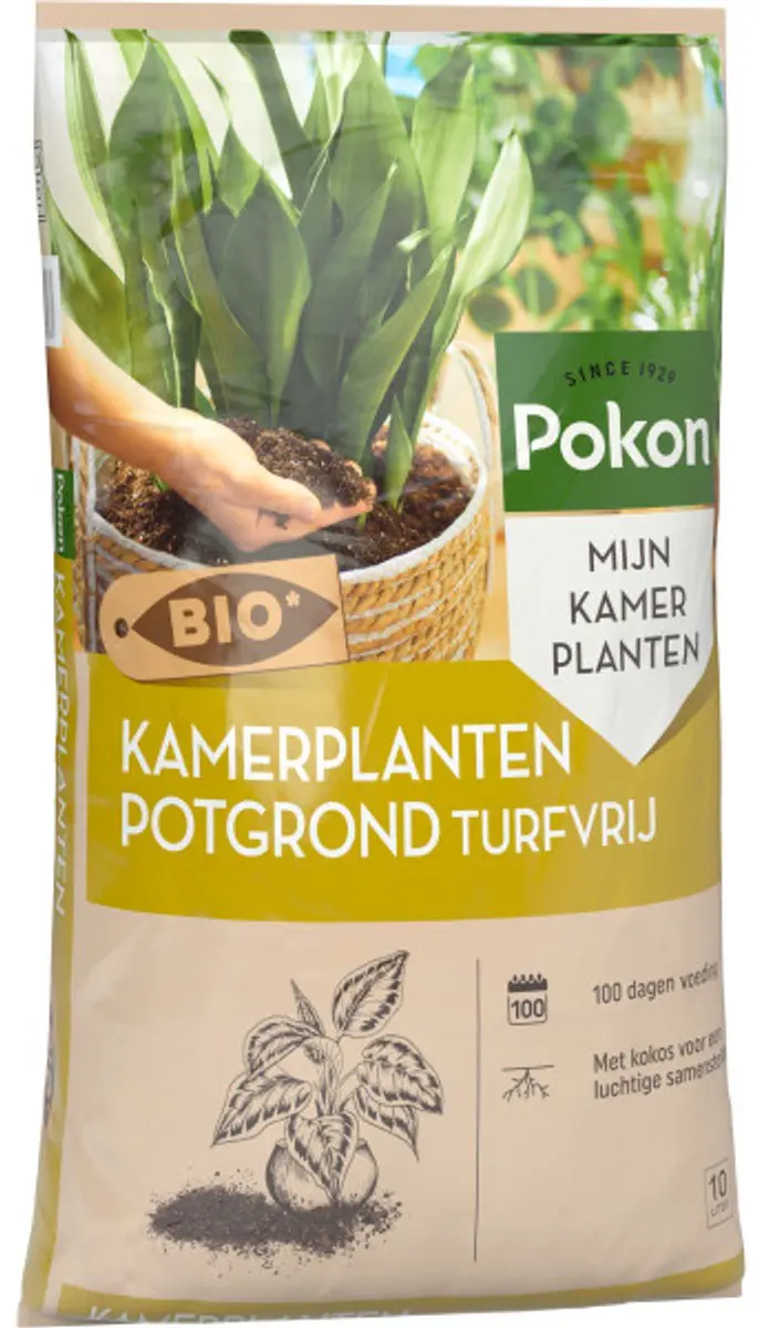 Pokon Bio Kamerplanten Potgrond 10L - Turfvrij - afbeelding 2 van 6