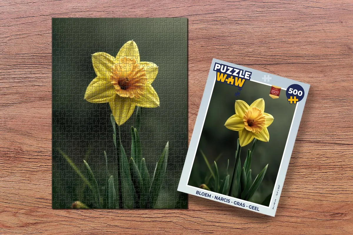 PuzzleWow Legpuzzel Narcis Geel 500 Stuks