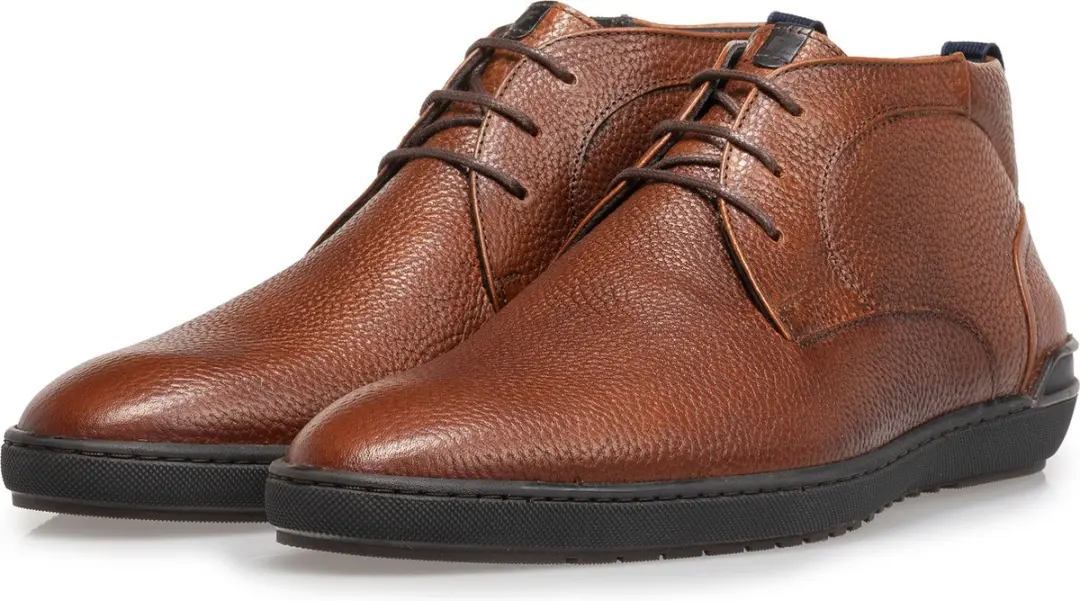 Floris van Bommel DE SCOOPER 02.19 - Volwassenen Heren sneakersVrije tijd half-hoog - Kleur: Cognac - Maat: 46 - afbeelding 2 van 6