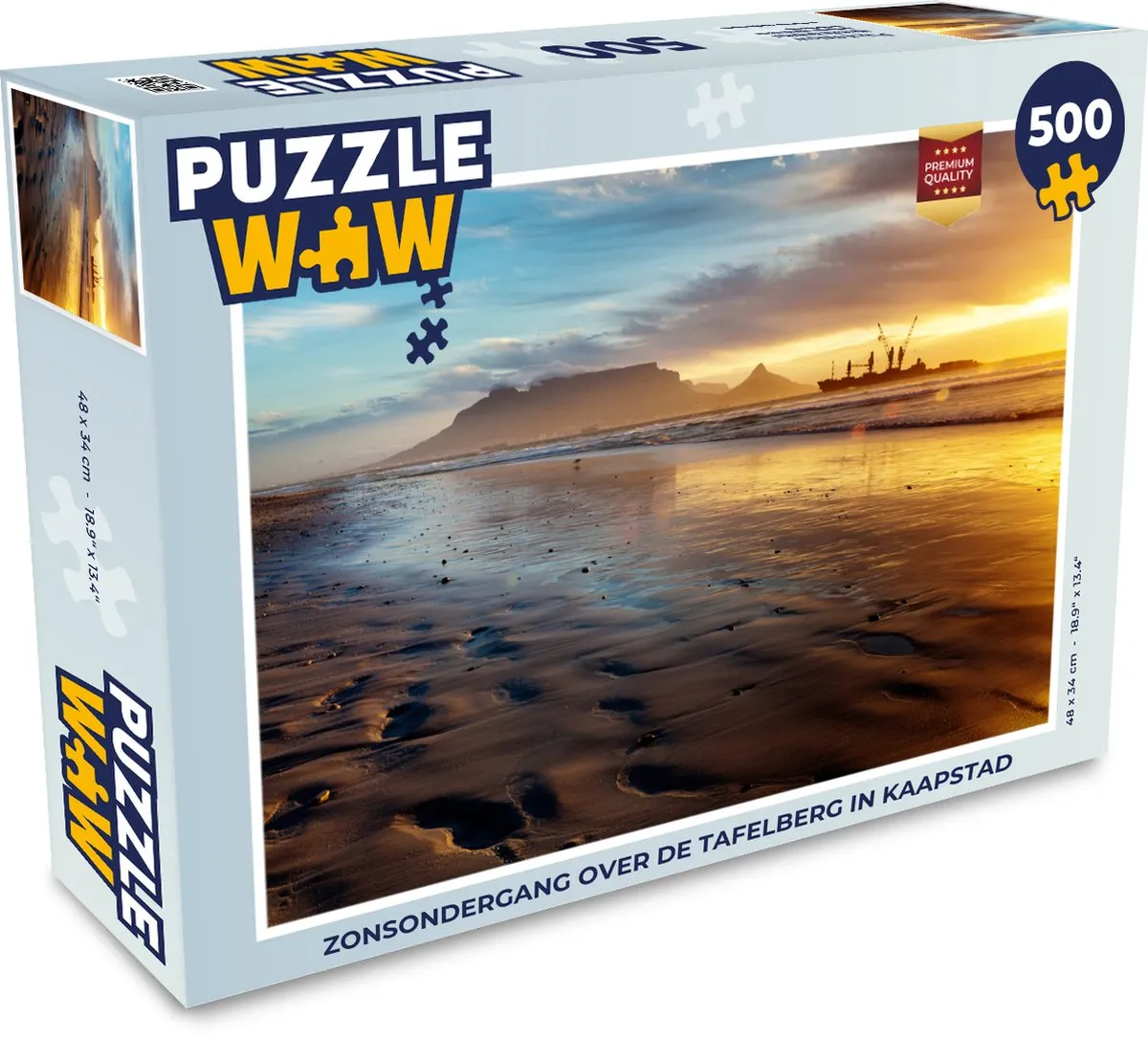 PuzzleWow Tafelberg Zonsondergang Legpuzzel 500 Stuks - Multicolor