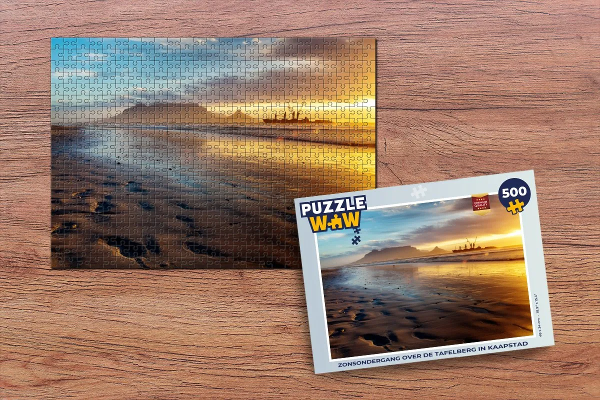 PuzzleWow Tafelberg Zonsondergang Legpuzzel 500 Stuks - Multicolor