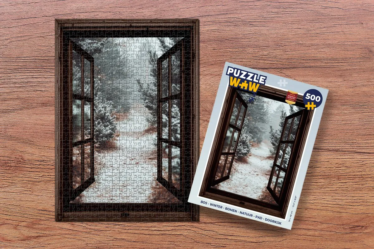 PuzzleWow Winter Bospad Legpuzzel 500 Stuks