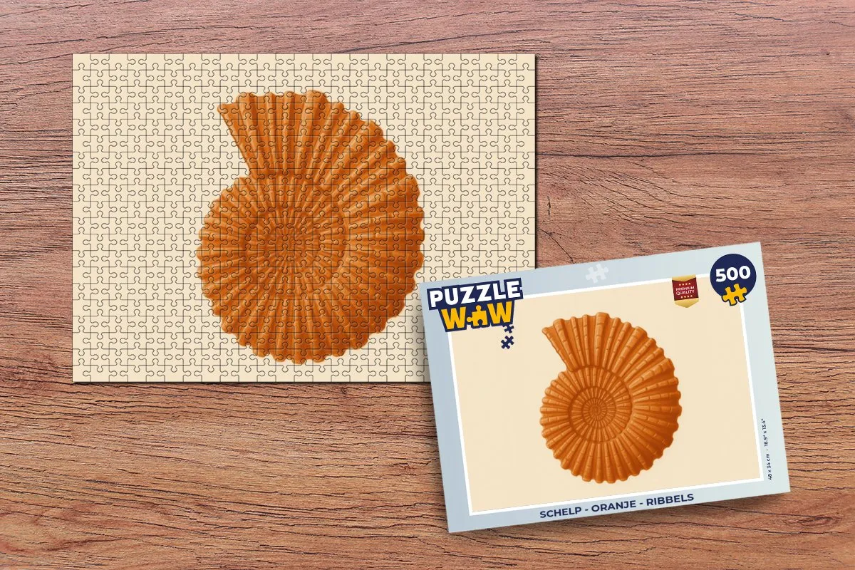 PuzzleWow Schelp Legpuzzel 500 Stuks - Oranje