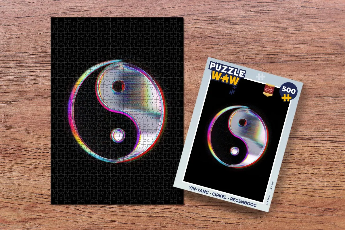 PuzzleWow Yin-Yang Regenboog Legpuzzel 500 Stuks