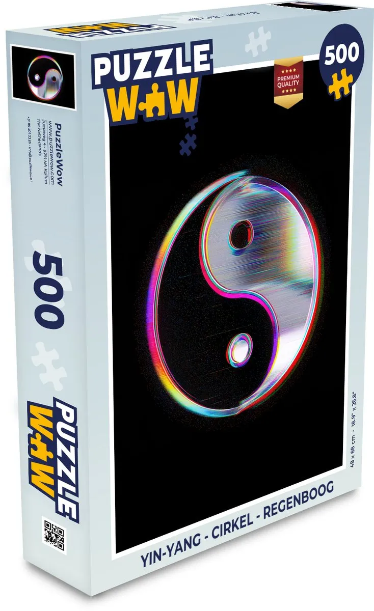 PuzzleWow Yin-Yang Regenboog Legpuzzel 500 Stuks