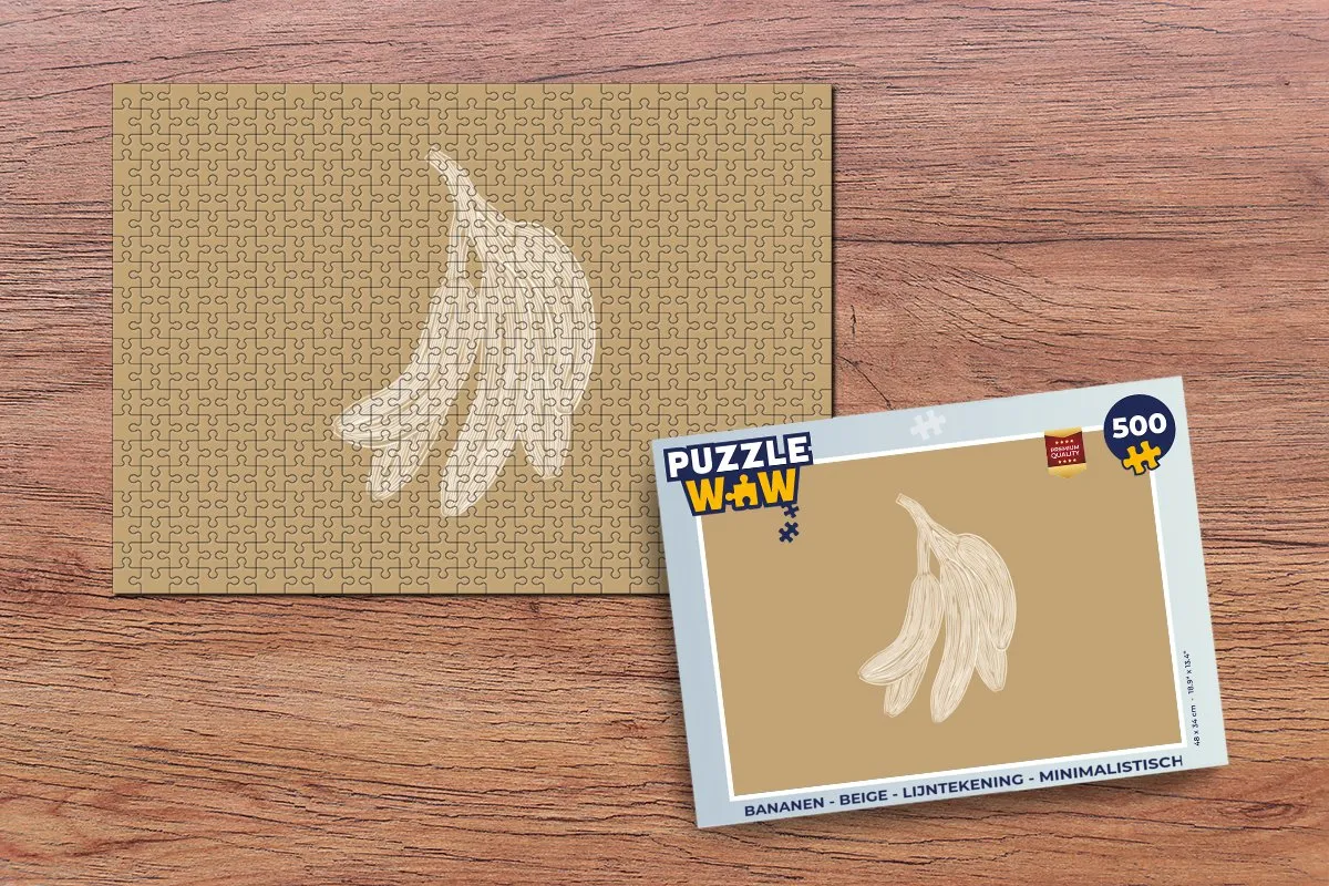 PuzzleWow Bananen Minimalistische Legpuzzel 500 Stuks
