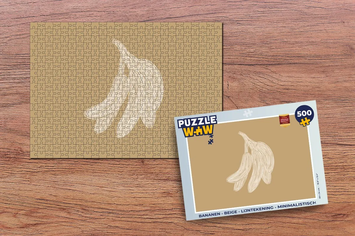 PuzzleWow Bananen Minimalistische Legpuzzel 500 Stuks