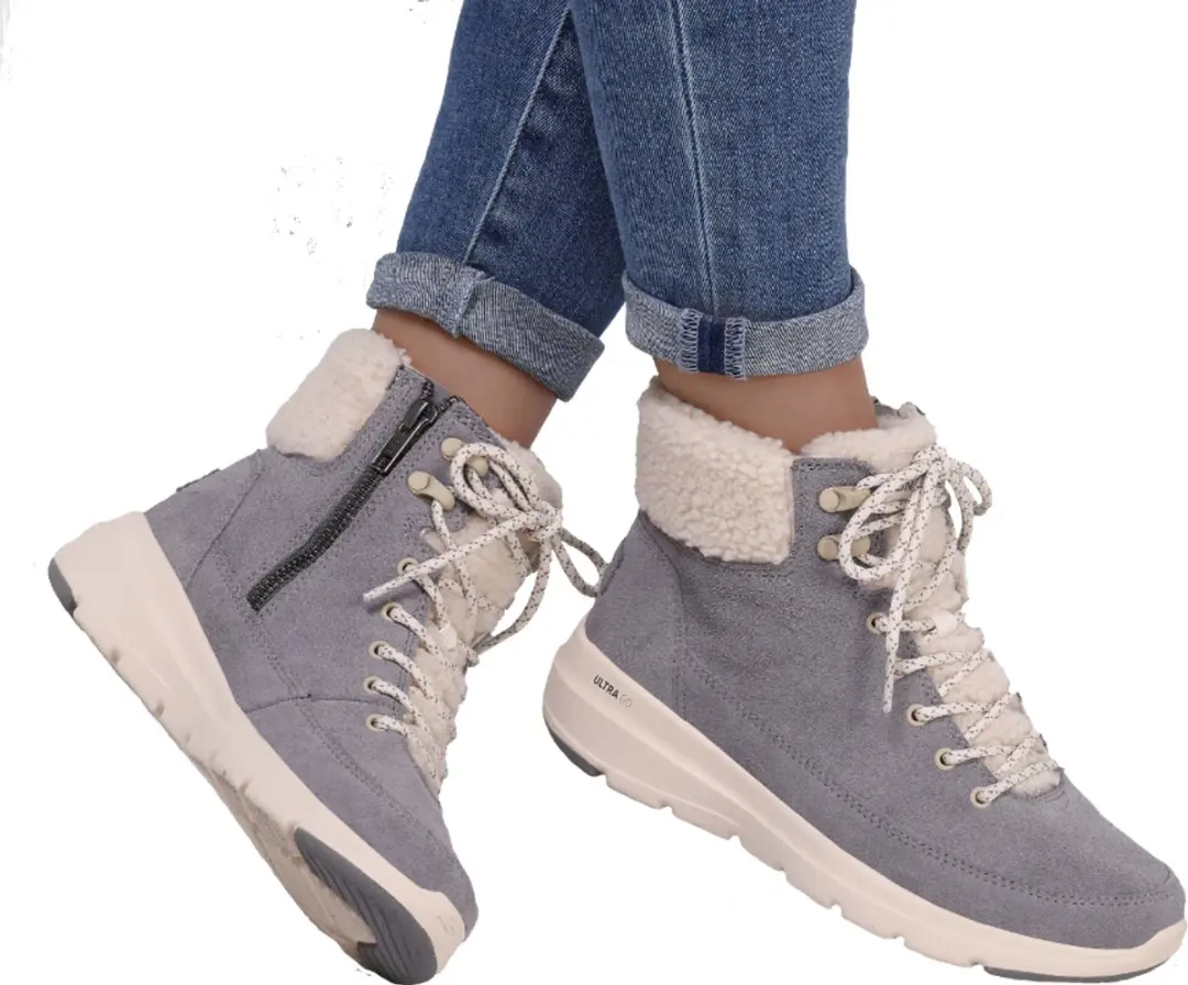 SKECHERS GLACIAL ULTRA WOODLANDS, 16677-GRY, Female, Gray Skechers Gevoerde enke