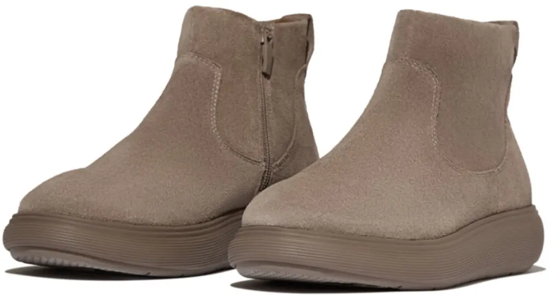 FitFlop IQ-Comff Suede Zip Ankle Boots BRUIN