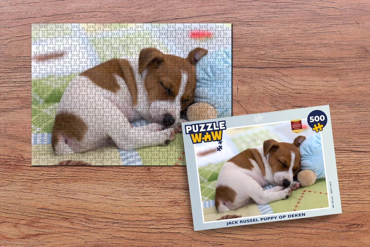 PuzzleWow Puppy Slaap Deken Legpuzzel 500 Stuks - Multicolor