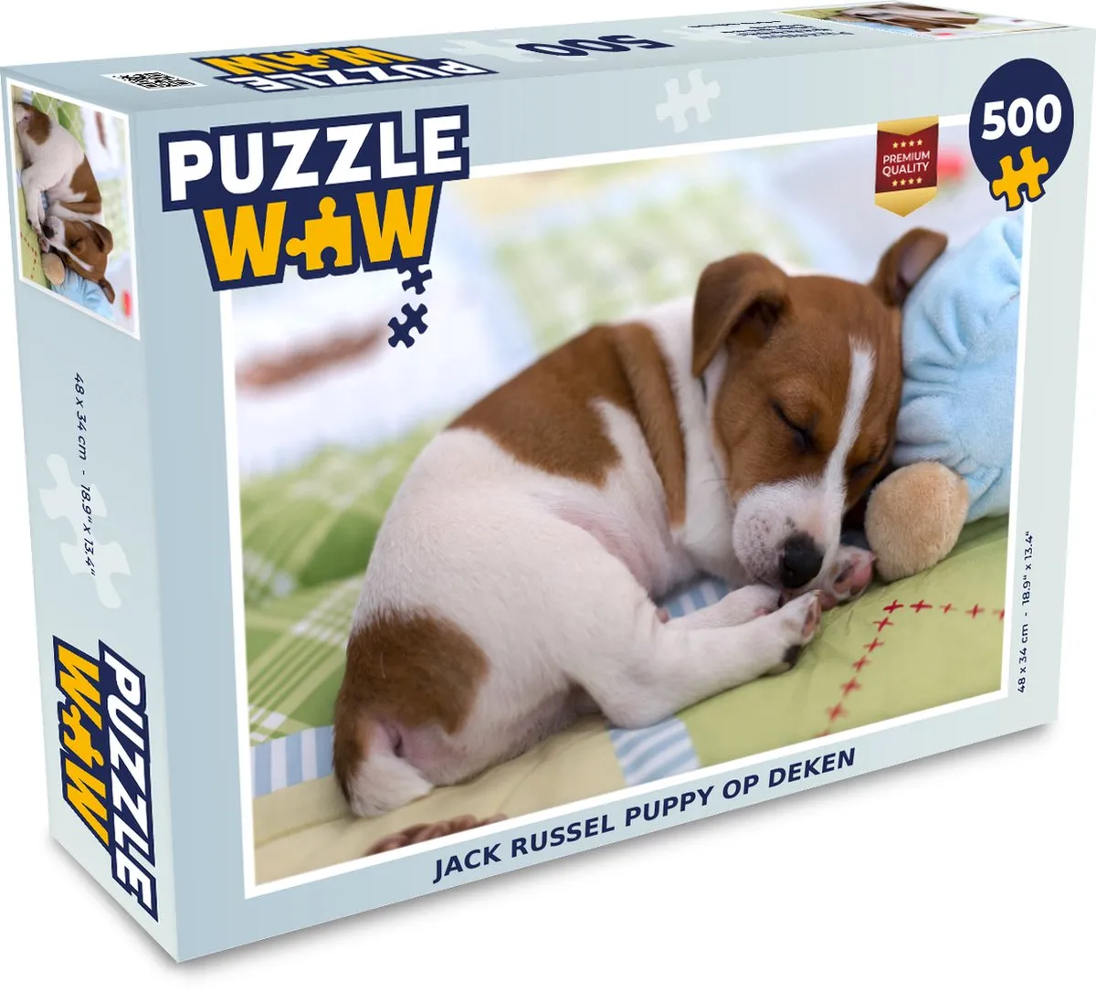 PuzzleWow Puppy Slaap Deken Legpuzzel 500 Stuks - Multicolor