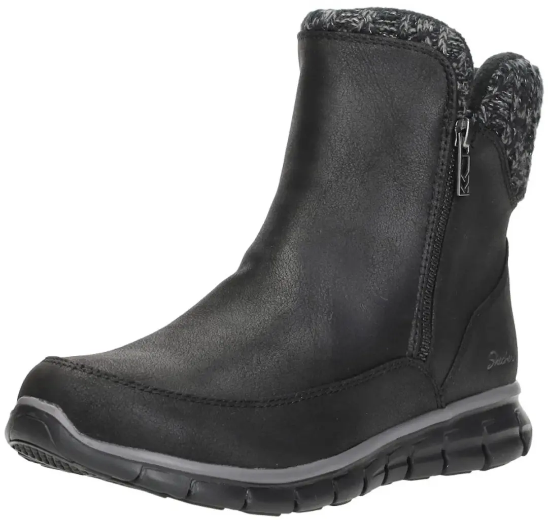 Skechers Synergy Zip Enkellaarsjes zwart - Maat 36