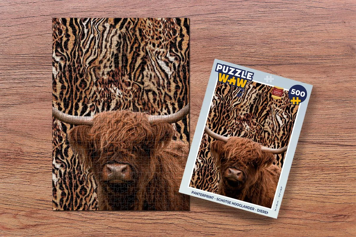 PuzzleWow Panterprint Legpuzzel 500 Stuks - Multicolor