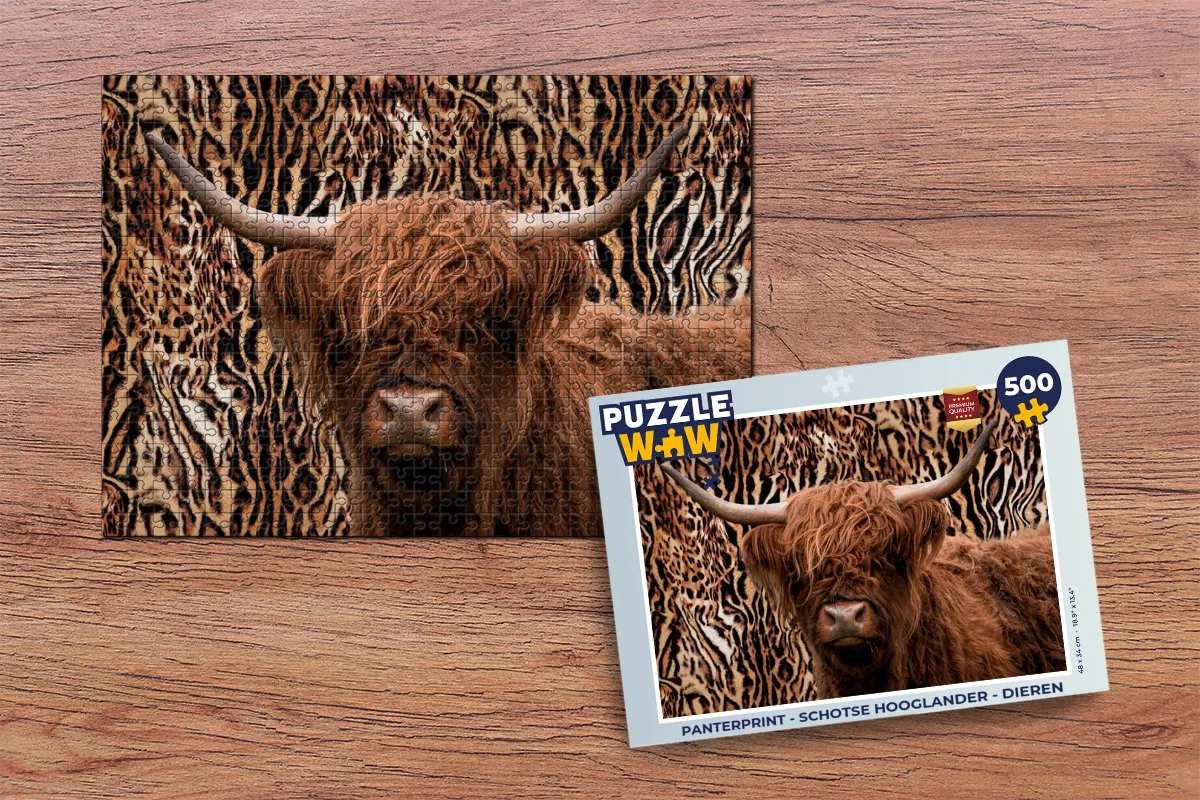 PuzzleWow Panterprint Legpuzzel 500 Stuks - Multicolor