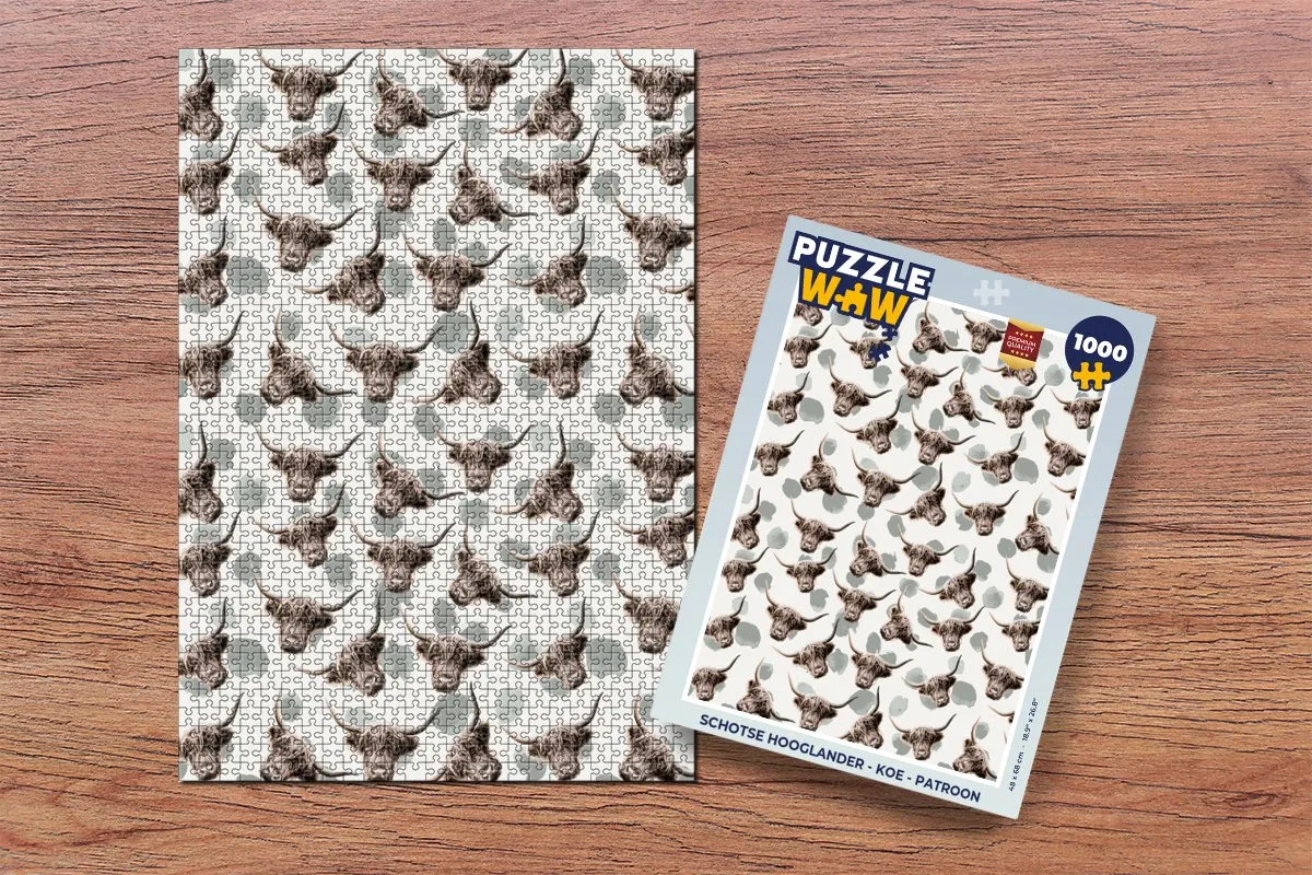 PuzzleWow Schotse Hooglander Legpuzzel 1000 Stuks - Multicolor