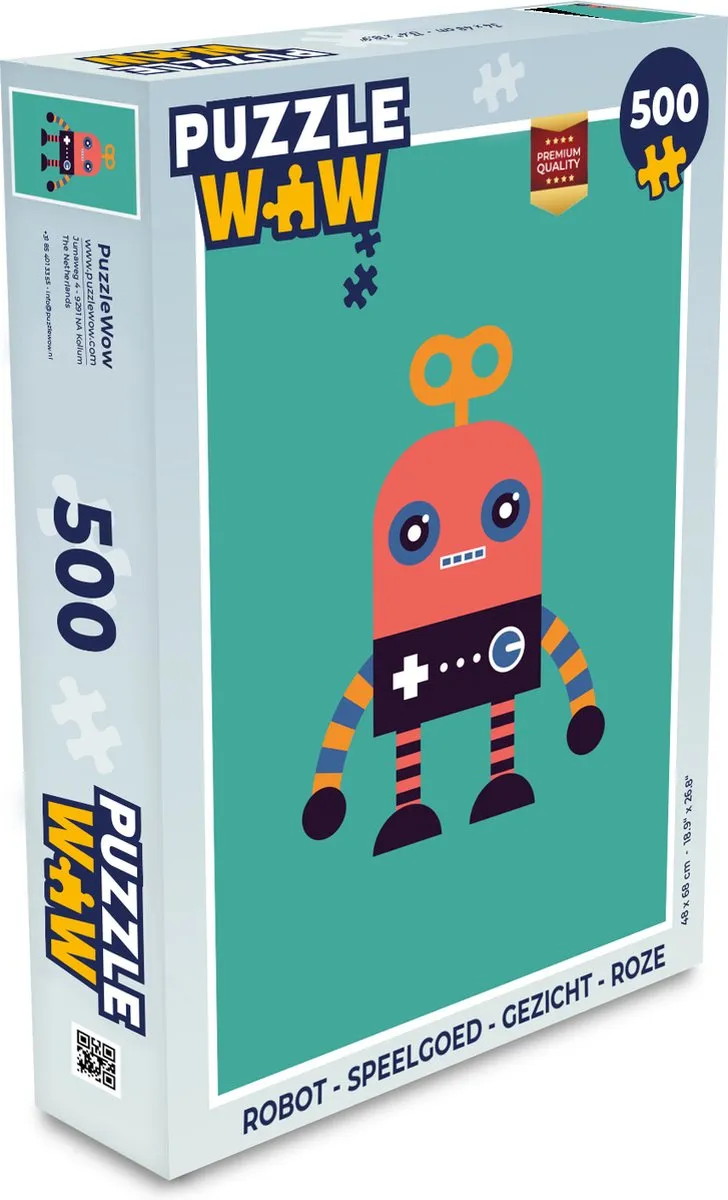 PuzzleWow Robot Puzzel 500 Stuks - Multicolor