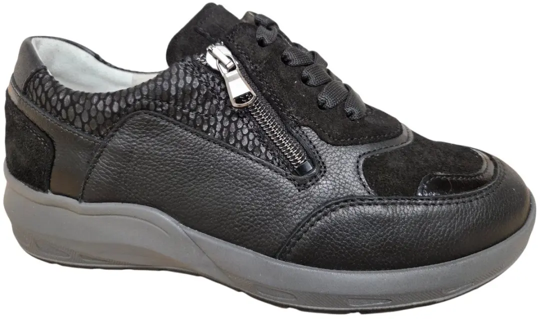 Waldlaufer 831004 985 001 M Sneakers Zwart Leer en Suede Dames