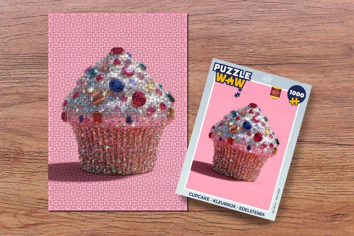 PuzzleWow Cupcake Legpuzzel 1000 Stuks - Edelstenen