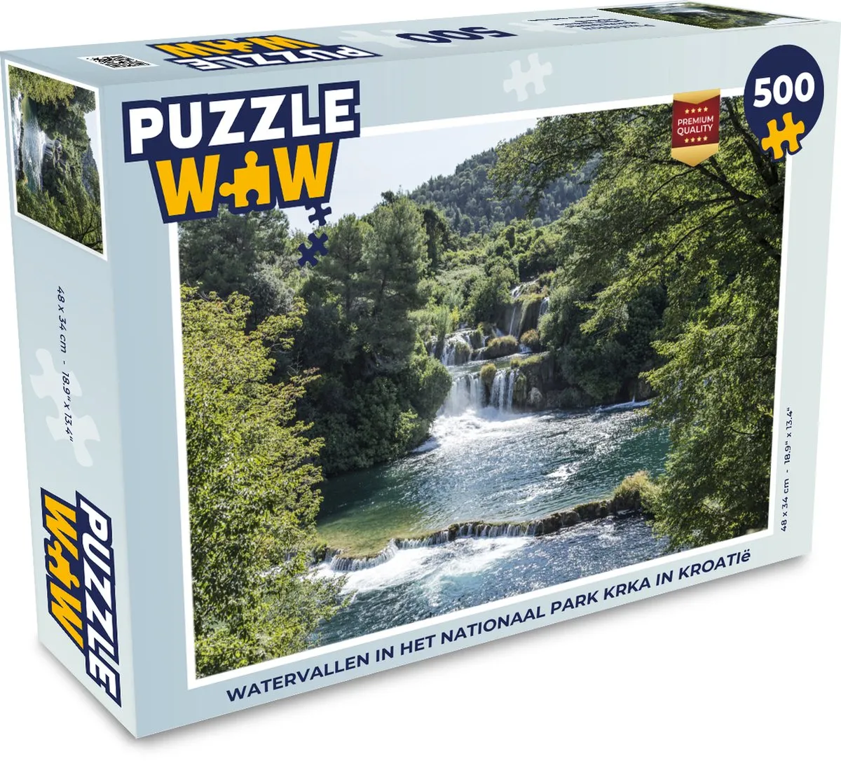 PuzzleWow Watervallen Krka Legpuzzel 500 Stuks - Multicolor