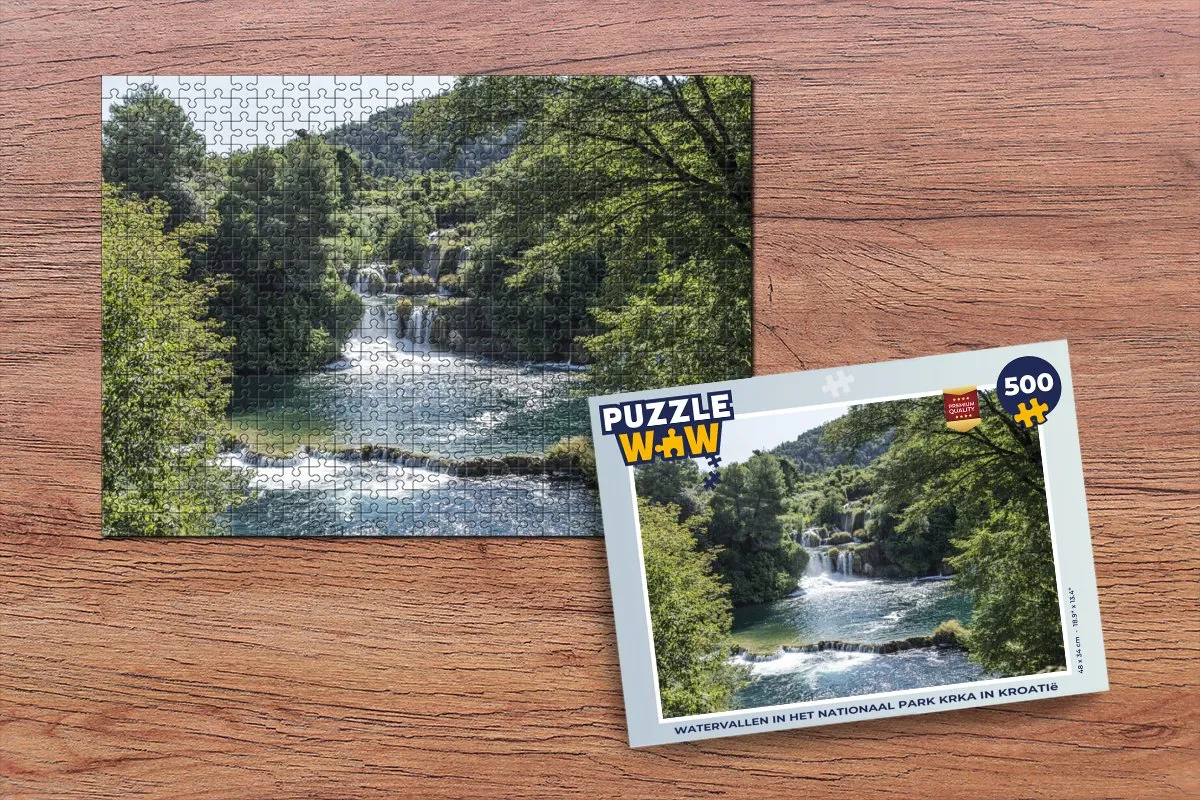 PuzzleWow Watervallen Krka Legpuzzel 500 Stuks - Multicolor