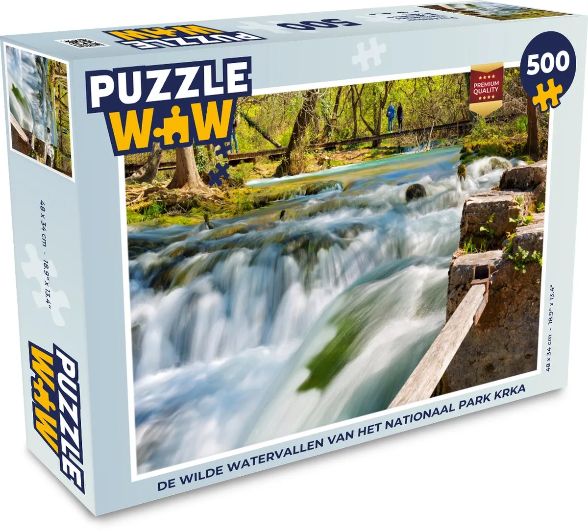 PuzzleWow De wilde watervallen van Krka Legpuzzel 500 Stuks - Multicolor