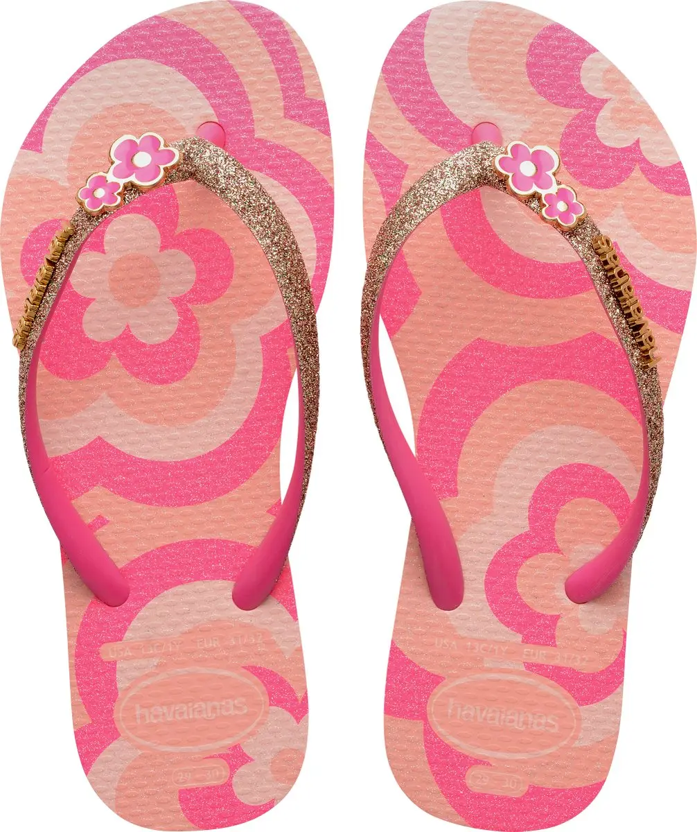 Havaianas HAV. KIDS SLIM GLITTER II BLOSSOM/Roze FLUX Meisjes Slippers