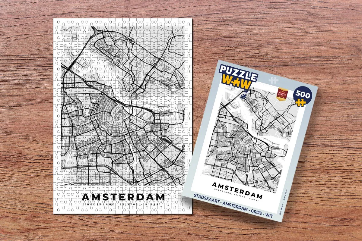 PuzzleWow Amsterdam Legpuzzel 500 Stuks - Multicolor
