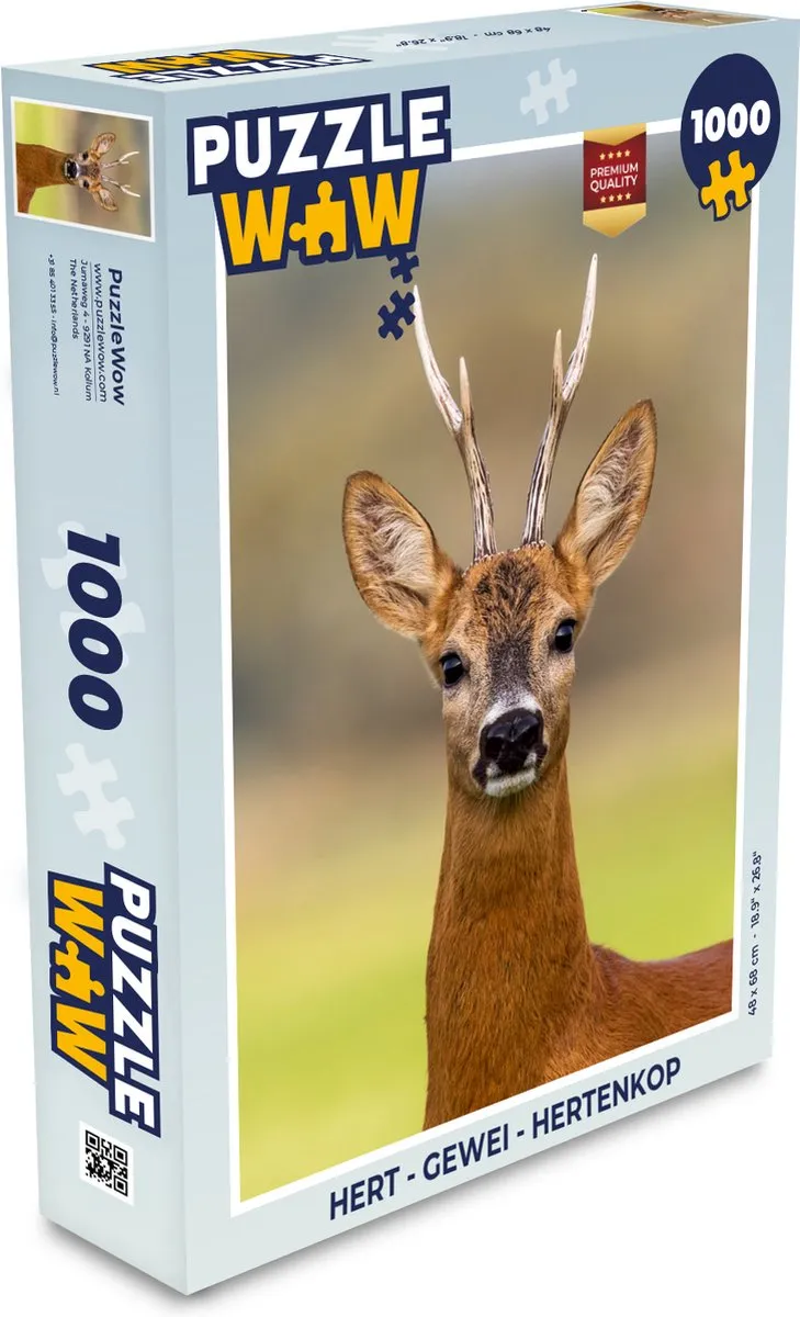 PuzzleWow Hert Gewei Legpuzzel 1000 Stuks - Multicolor