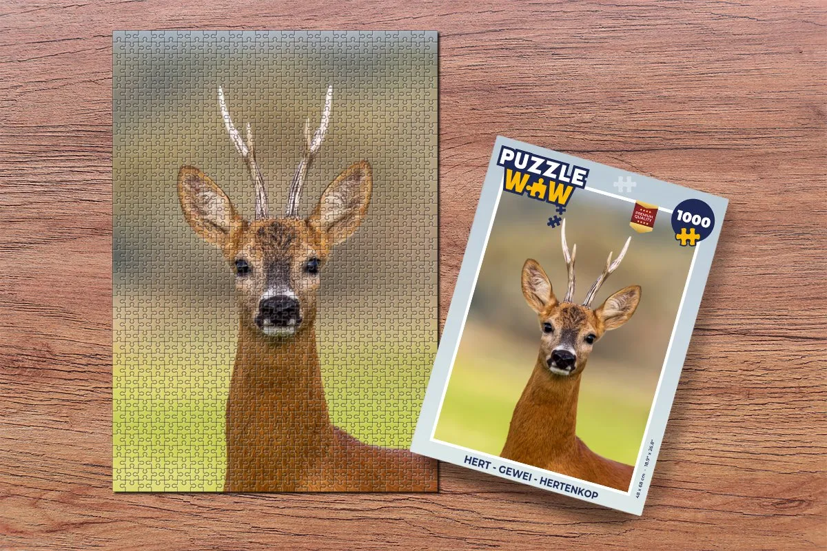 PuzzleWow Hert Gewei Legpuzzel 1000 Stuks - Multicolor